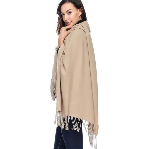 Wool Shawl Wraps - Extra Large Thick Soft Pashmina Scarf - Picture 2 of 6